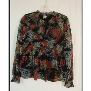 Anthropologie top by Akemi & Kin floral print 100% poly sz Small